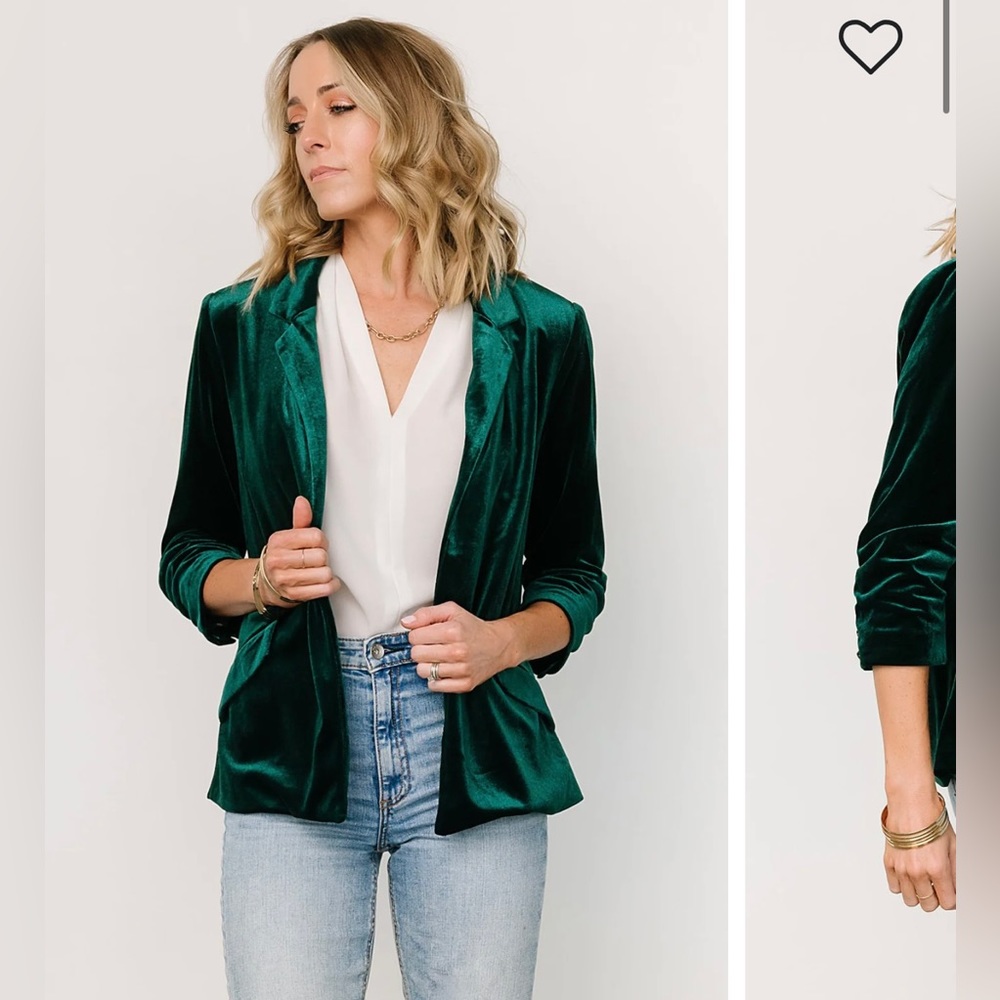 Green Velvet Blazer